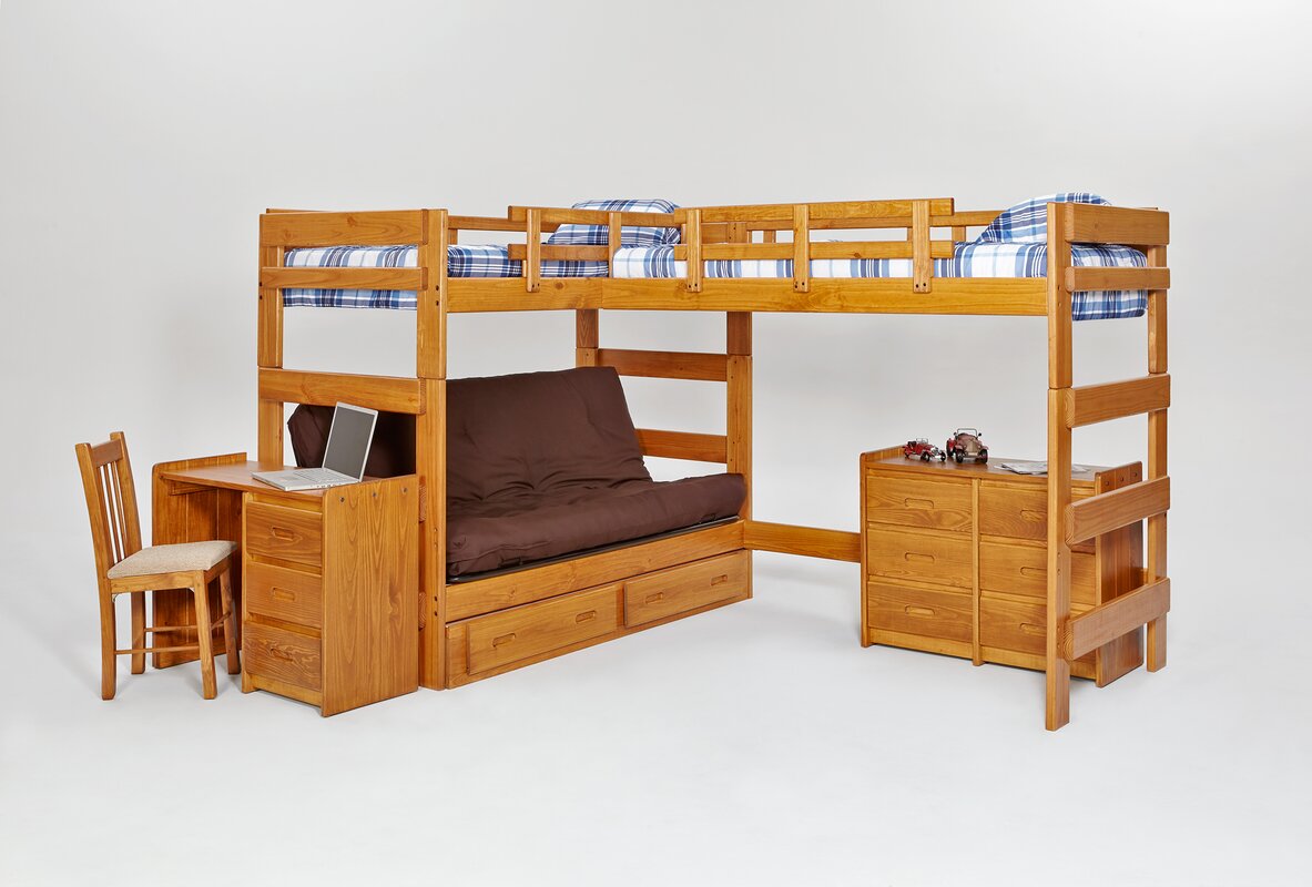 Twin Over Full L Shaped Bunk Bed Reviews Birch Lane   Twin Over Full L Shaped Bunk Bed 